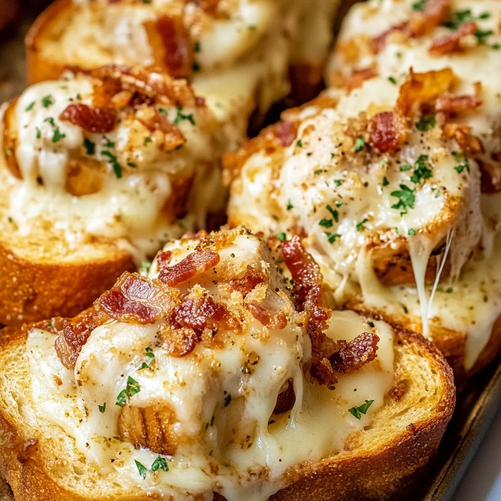 Cheesy Chicken Alfredo Texas Toast in 15 Minutes for a Fast Dinner