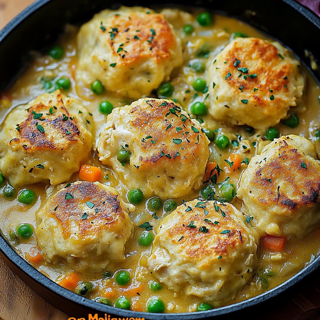 Comforting Chicken And Dumplings With Biscuits