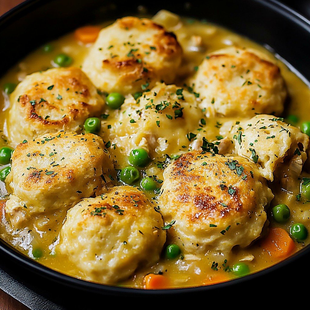 Comforting Chicken And Dumplings With Biscuits