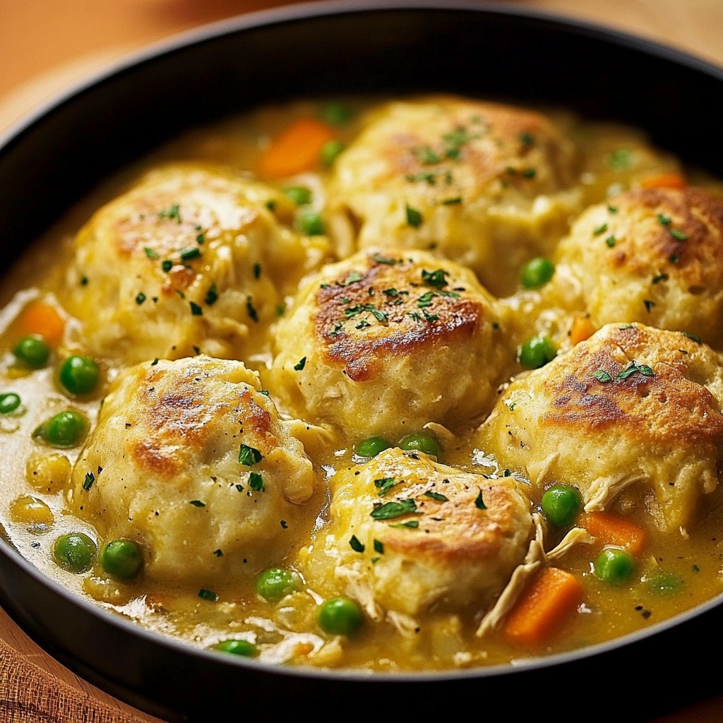Comforting Chicken And Dumplings With Biscuits