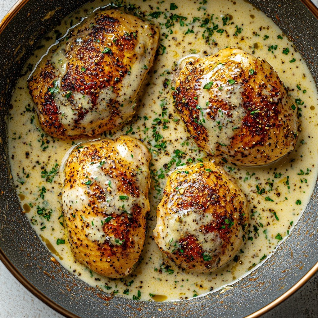 Creamy Garlic Parmesan Chicken Thighs