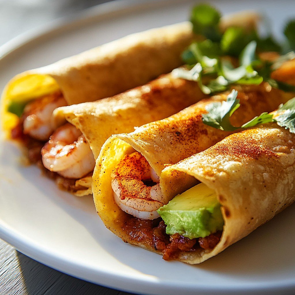 Crispy Shrimp & Avocado Taquitos