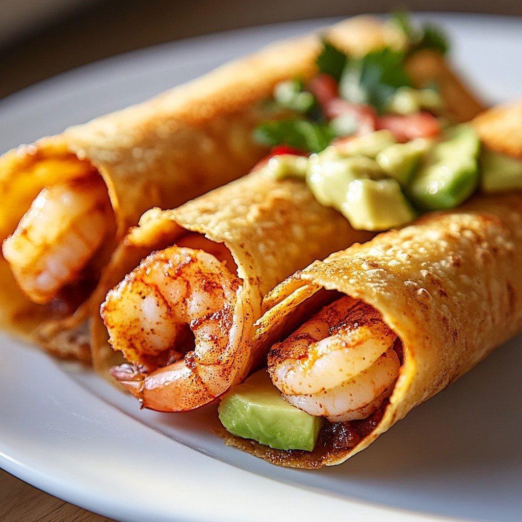 Crispy Shrimp & Avocado Taquitos