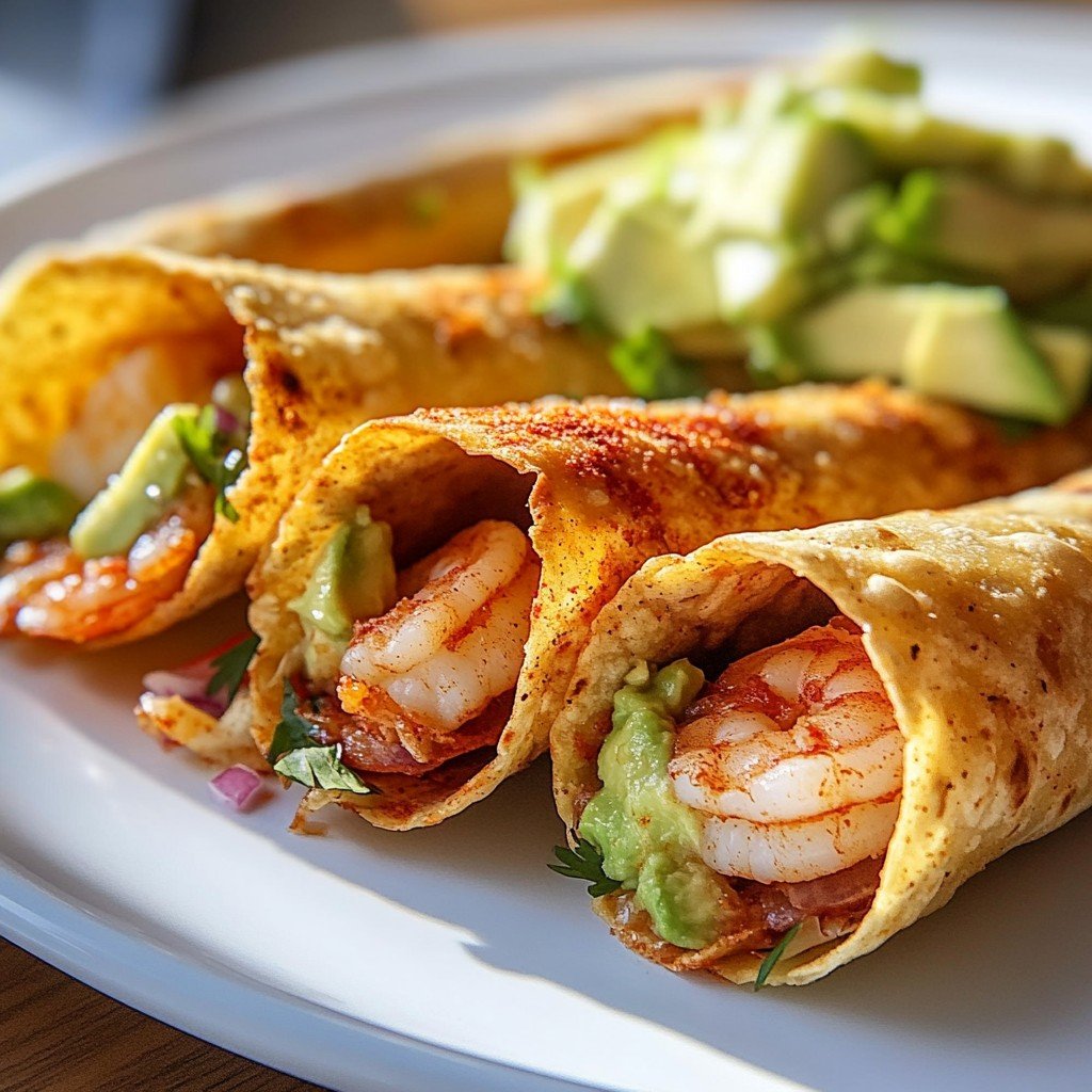 Crispy Shrimp & Avocado Taquitos