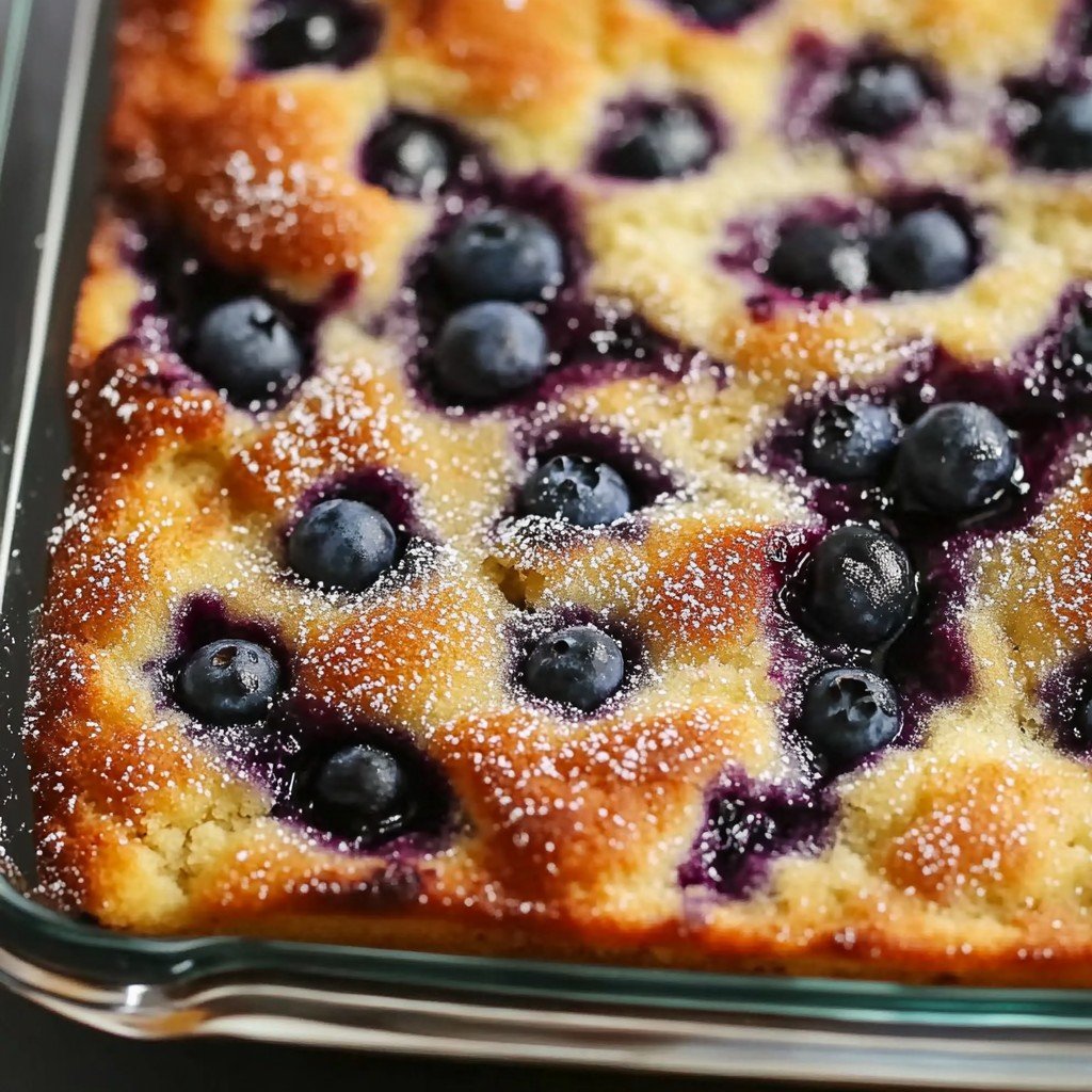 Easy Overnight Blueberry Pancake Casserole
