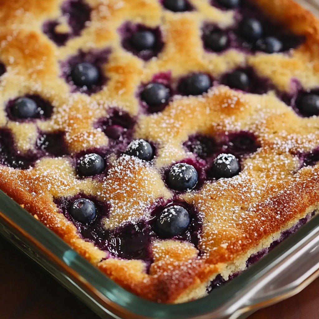 Easy Overnight Blueberry Pancake Casserole