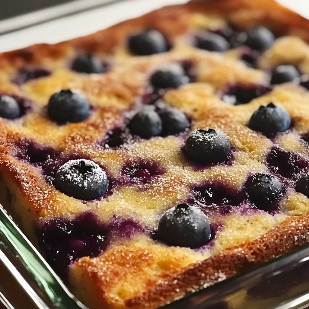 Easy Overnight Blueberry Pancake Casserole