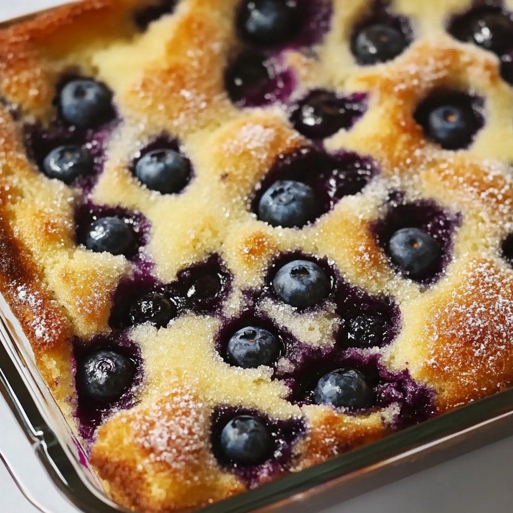 Easy Overnight Blueberry Pancake Casserole