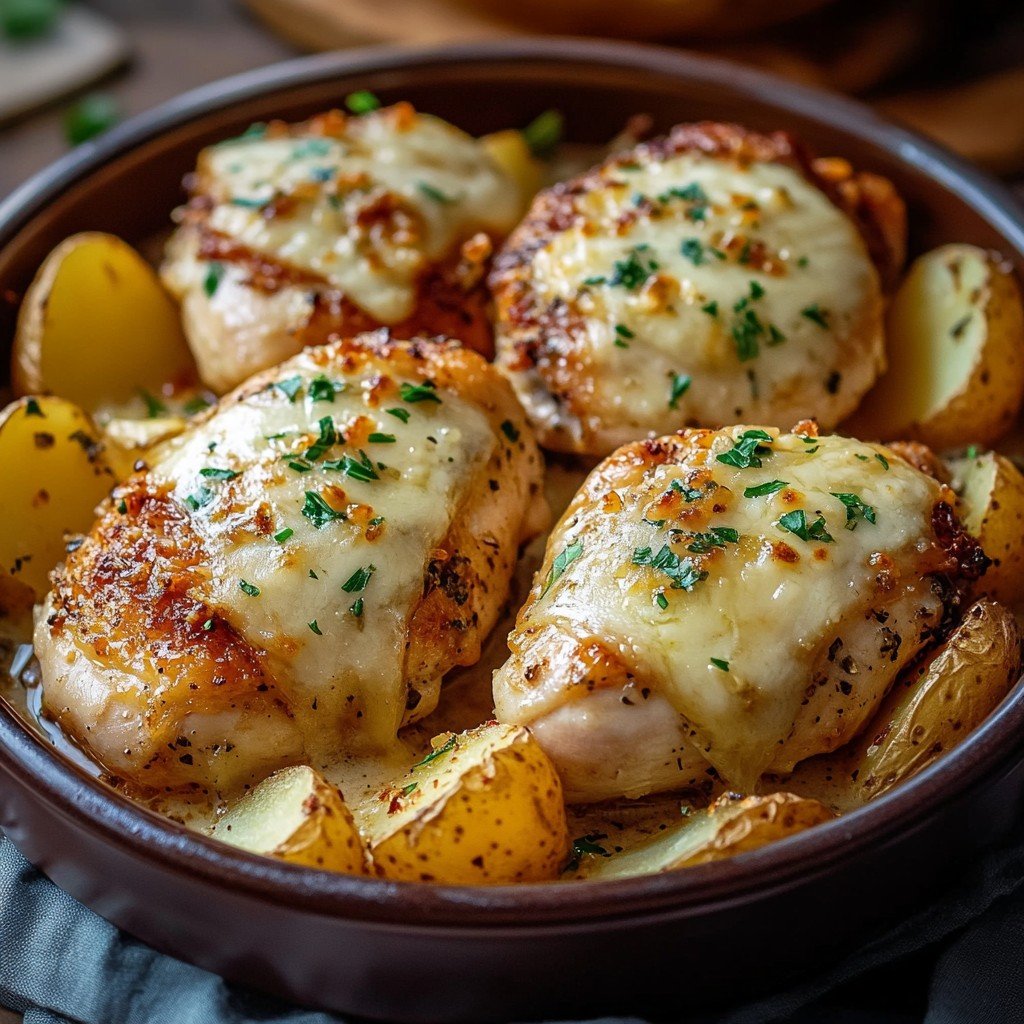 Irresistible Garlic Parmesan Crockpot Chicken Potatoes