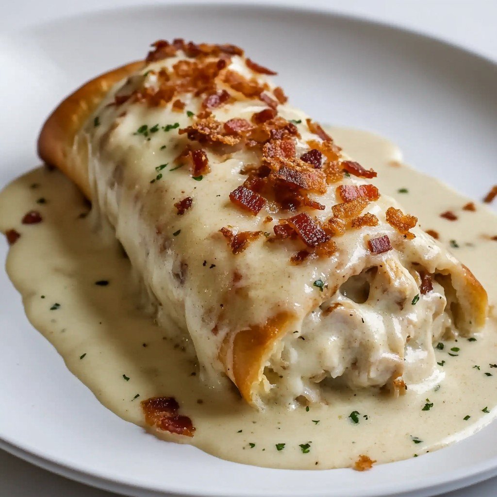 Loaded Bacon Chicken Alfredo Stuffed Breadstick Bombs