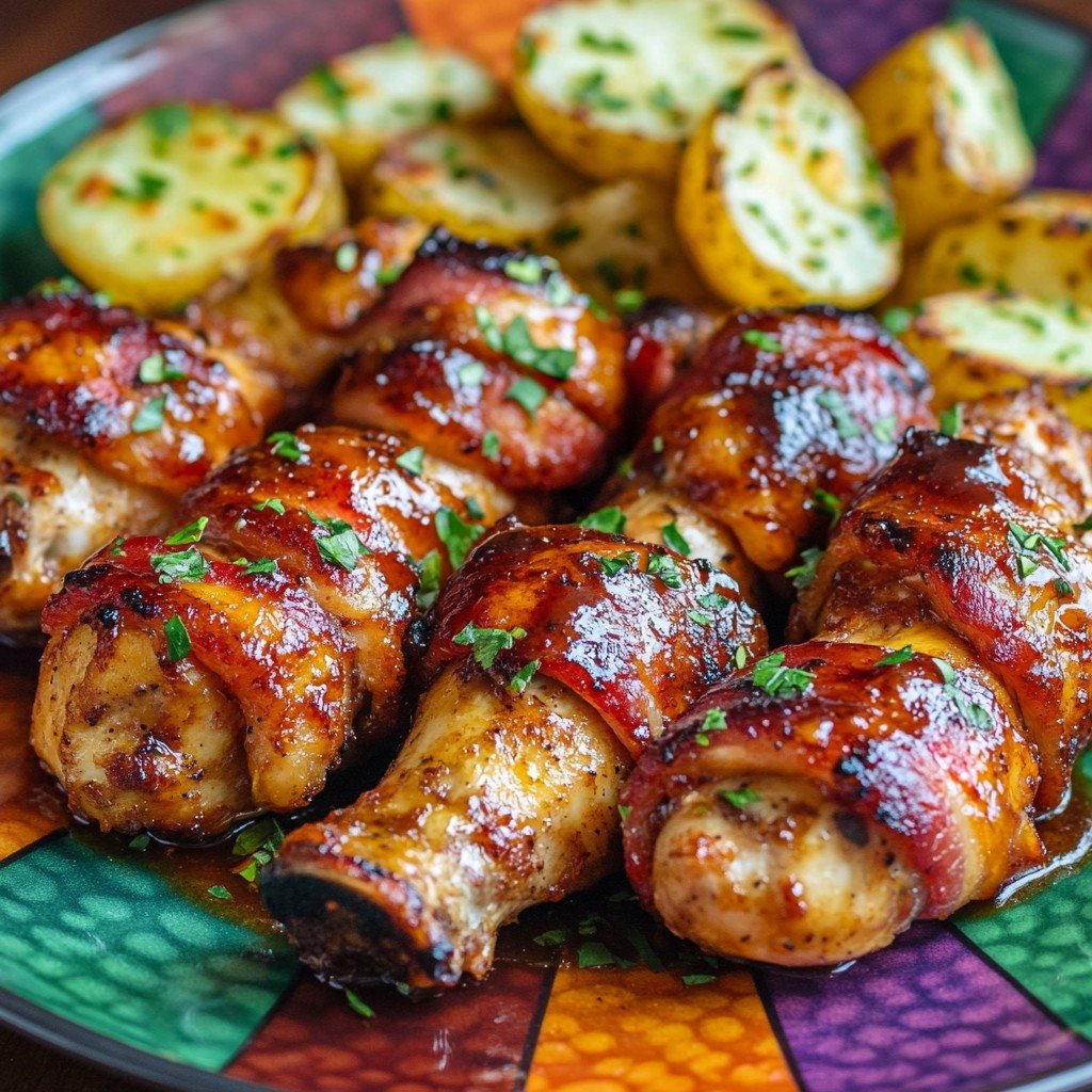 One-Pan Honey BBQ Chicken & Garlic Parmesan Potatoes