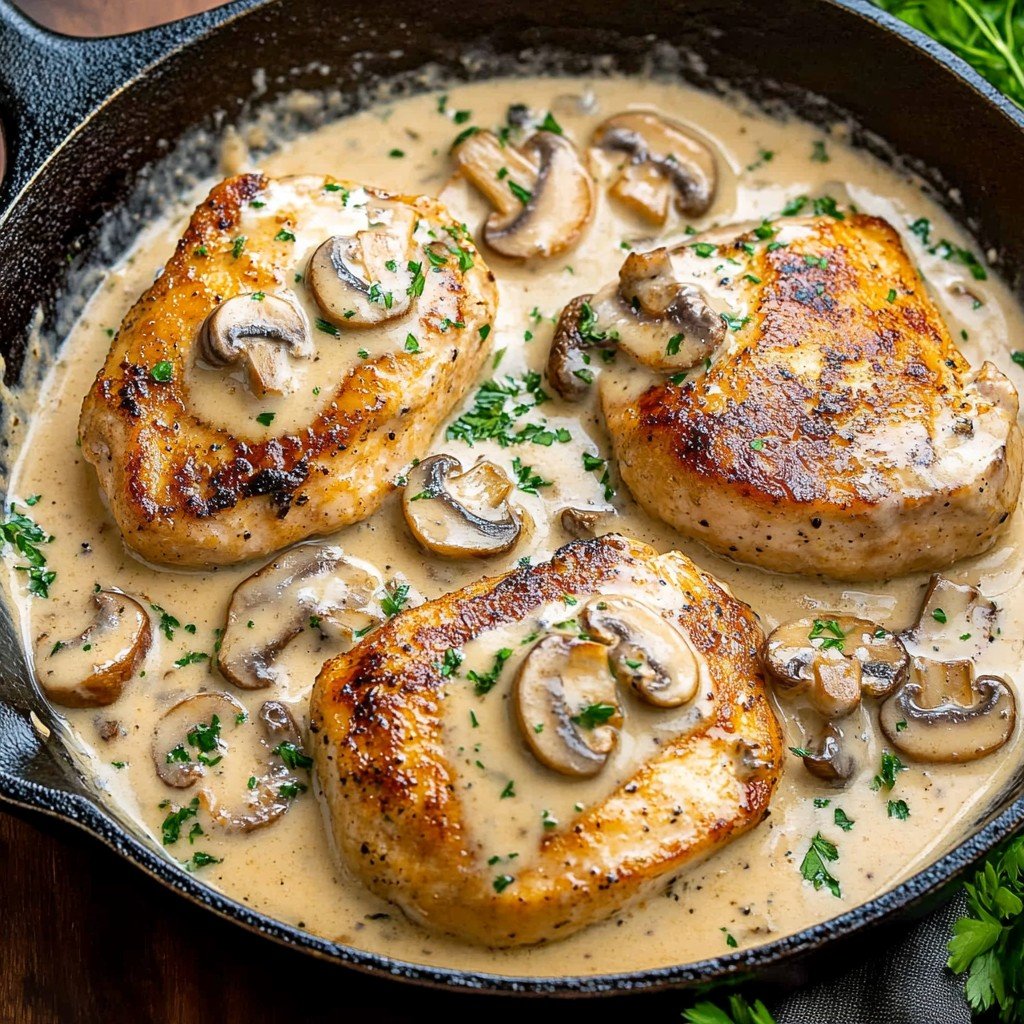 One-Pan Ranch Mushroom Pork Chops