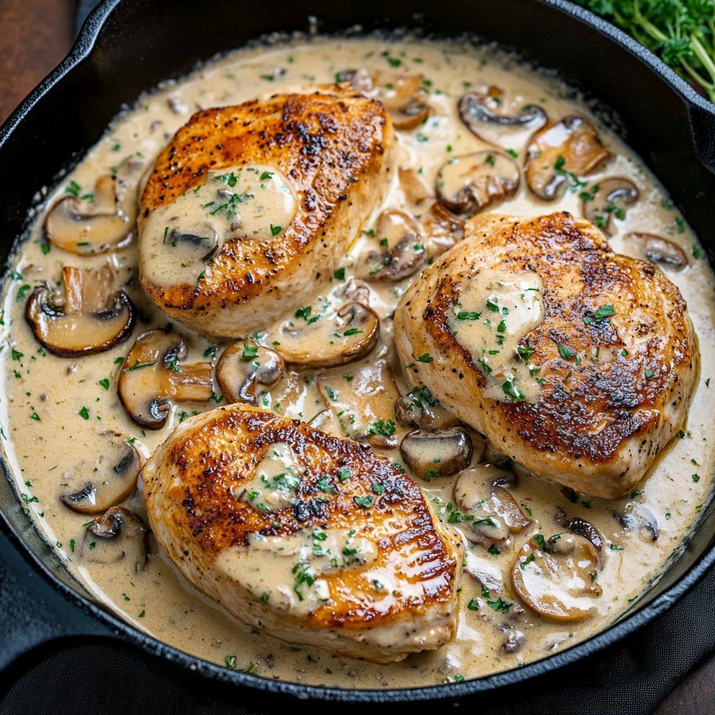 One-Pan Ranch Mushroom Pork Chops