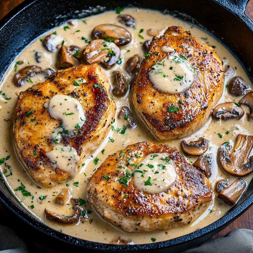 One-Pan Ranch Mushroom Pork Chops