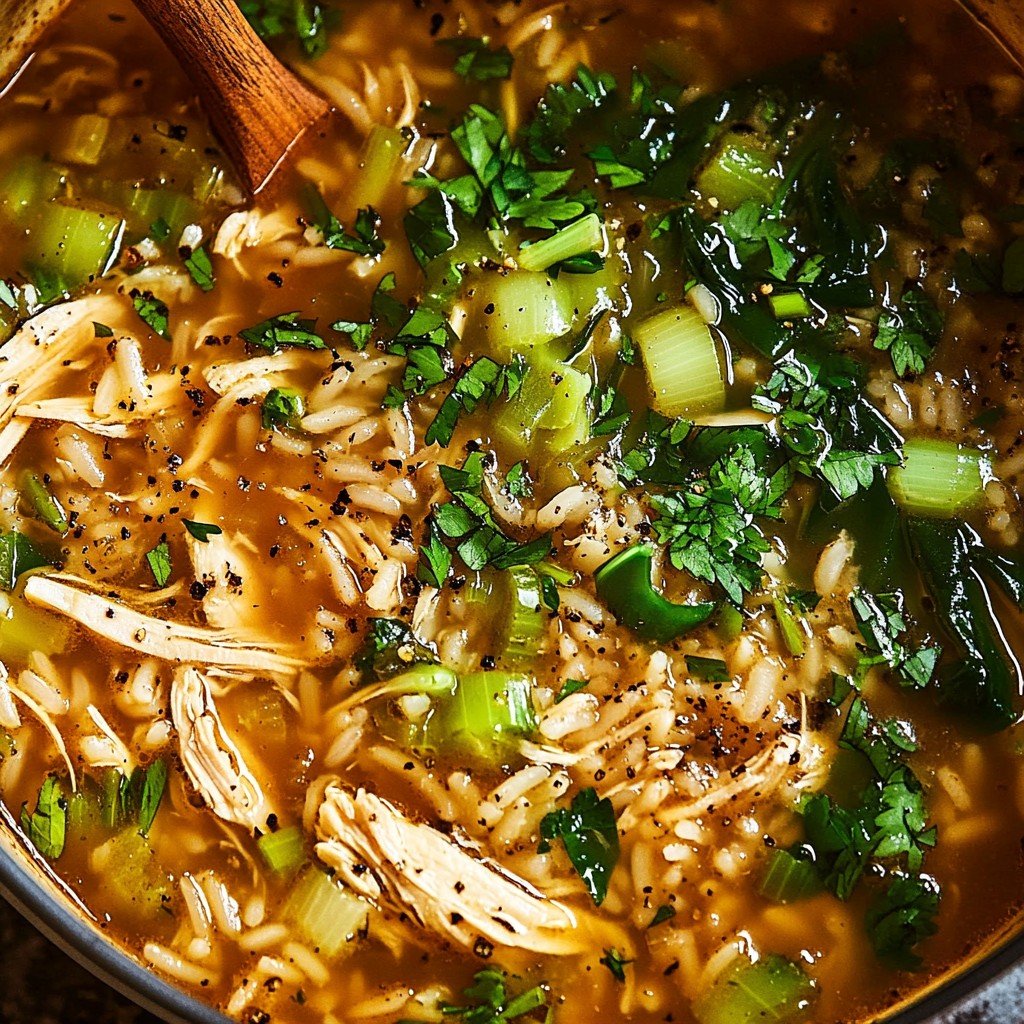 One-Pot Ginger Chicken & Rice Soup Ready in 25 Minutes