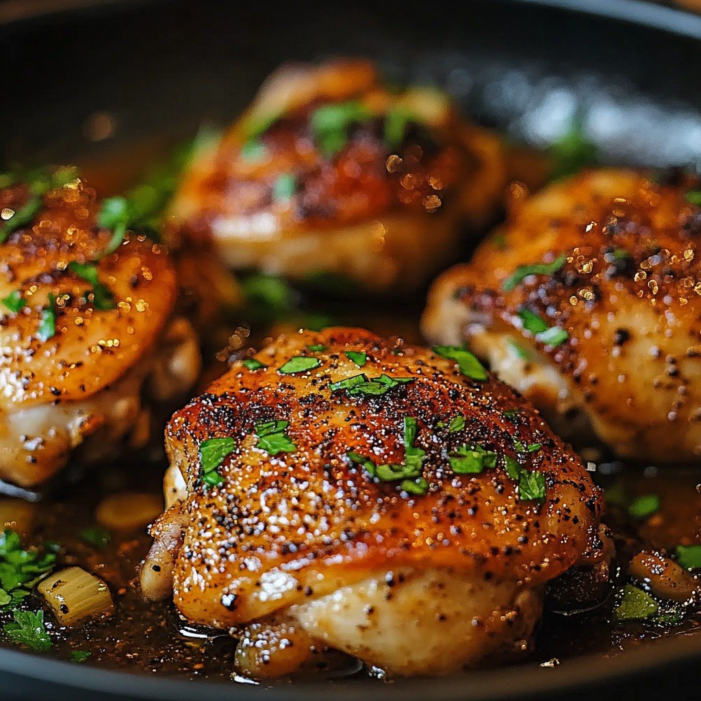 One-Skillet Paprika Garlic Chicken Thighs in 25 Minutes
