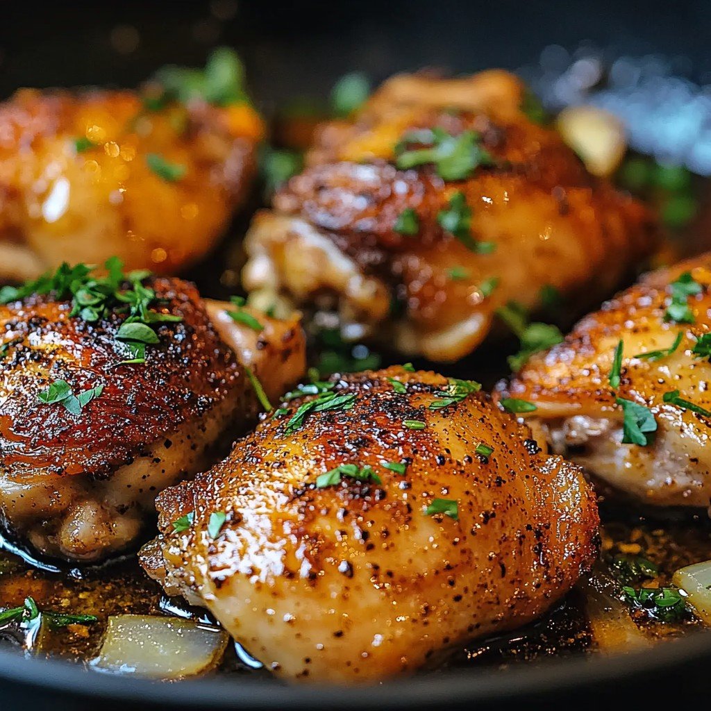One-Skillet Paprika Garlic Chicken Thighs in 25 Minutes