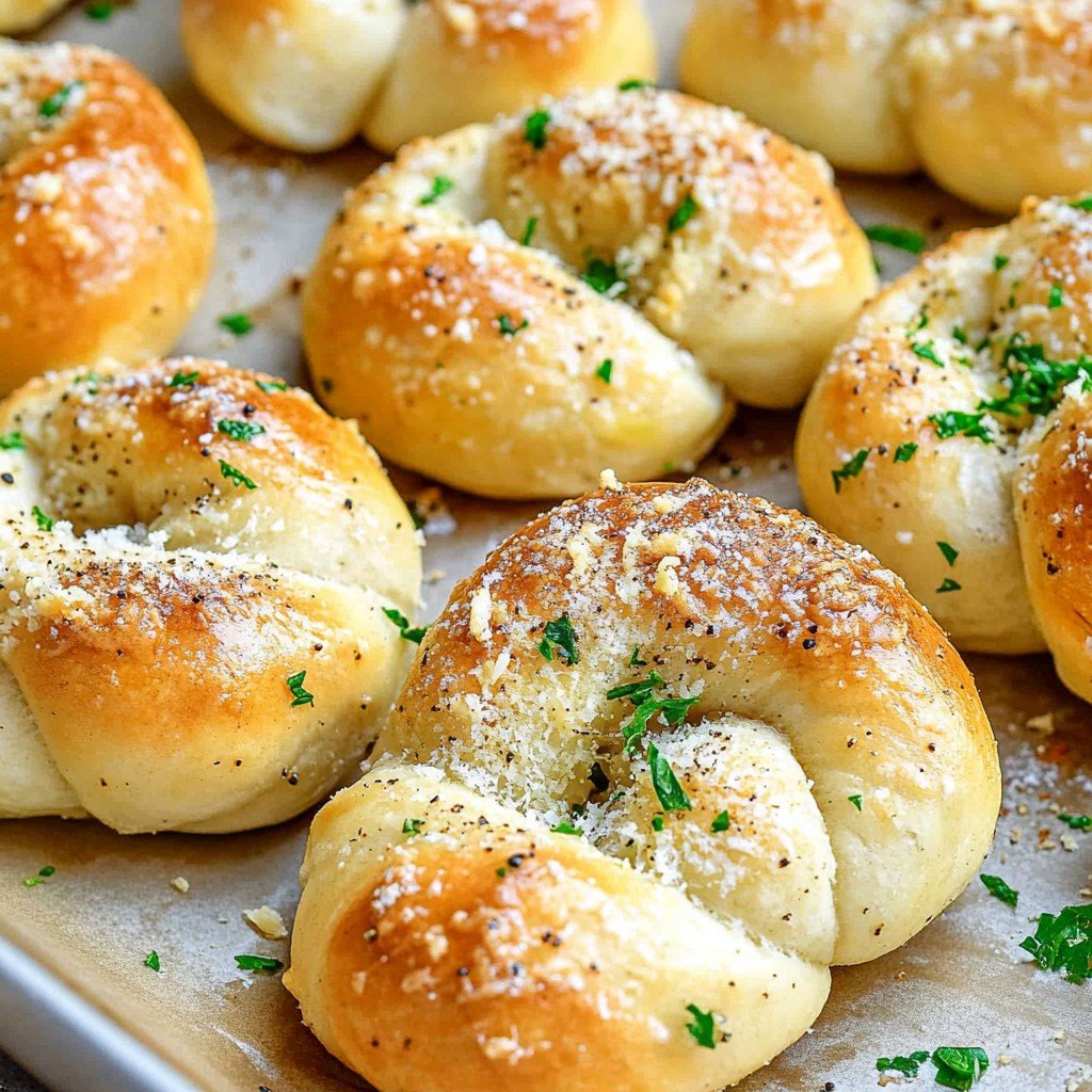 Soft & Buttery Sourdough Garlic Knots
