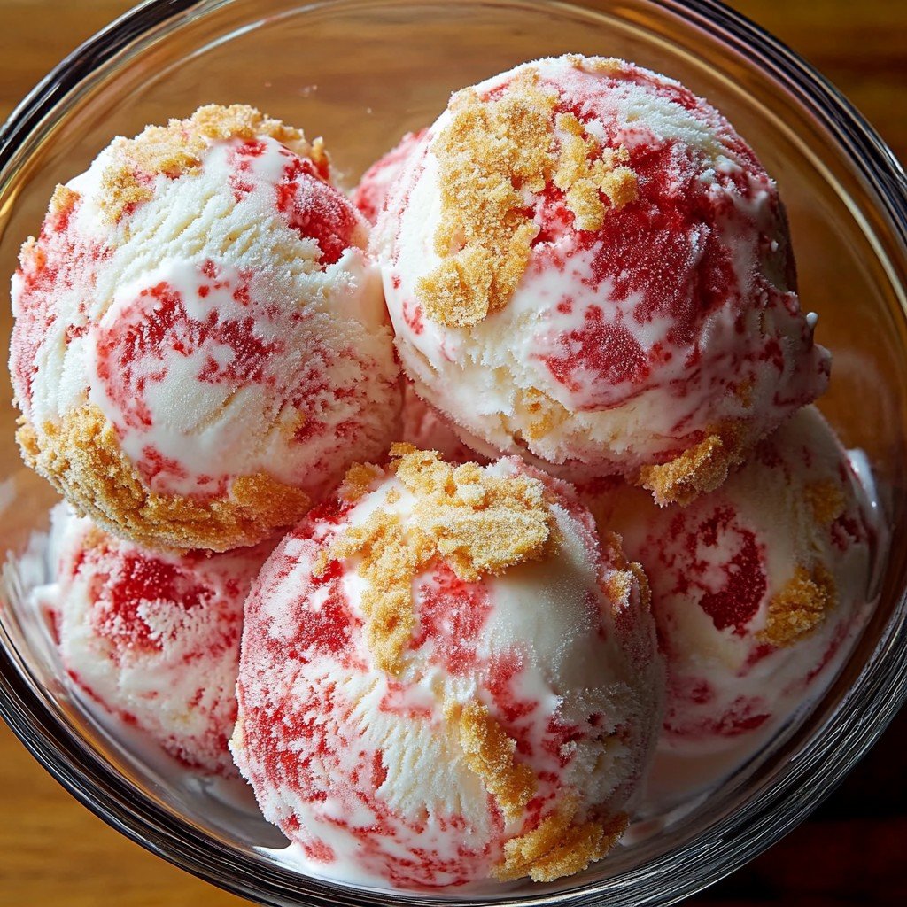 3-Ingredient Strawberry Crunch Ice Cream Dessert