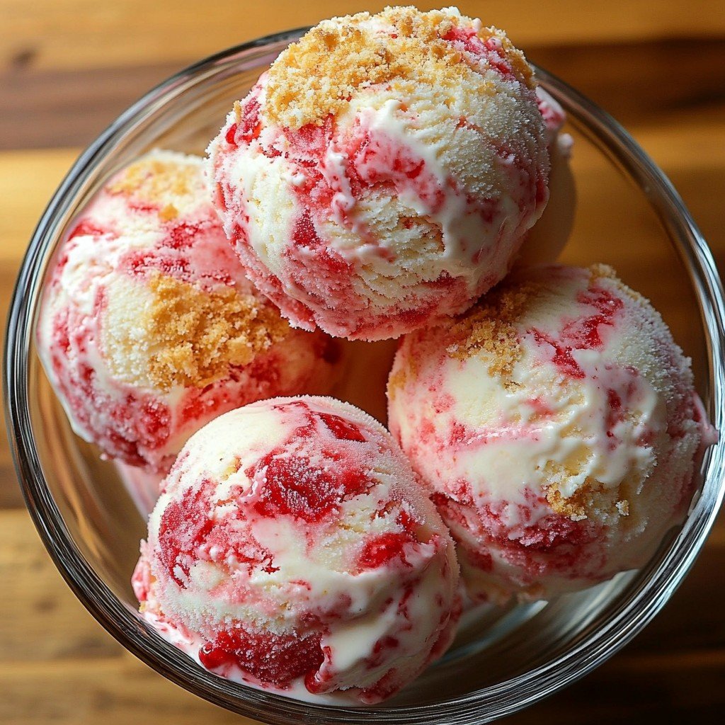 3-Ingredient Strawberry Crunch Ice Cream Dessert