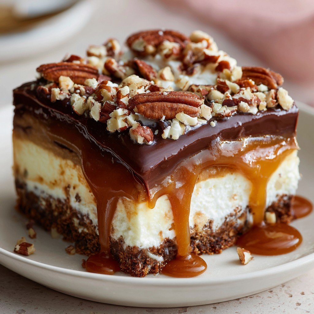 3-Layer No-Bake Turtle Lasagna Dessert