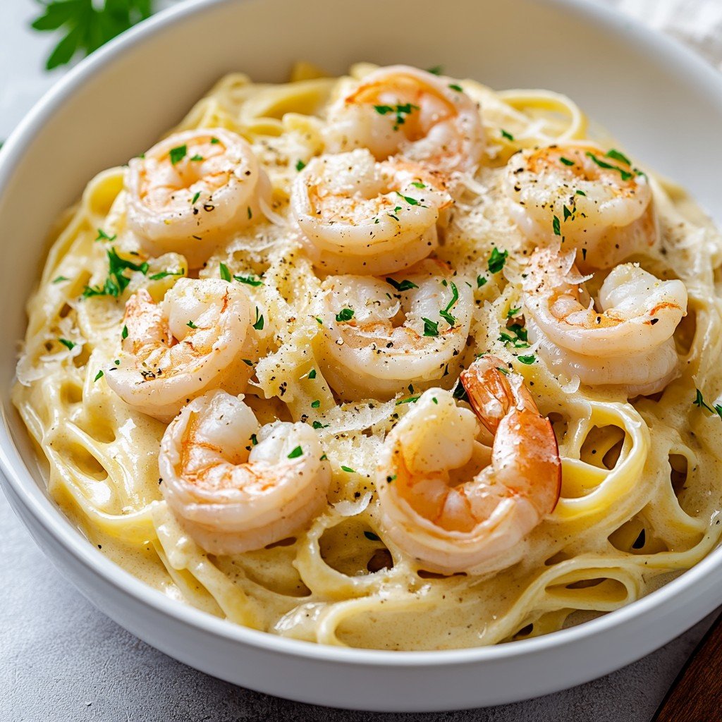 30-Minute Creamy Shrimp Alfredo Pasta