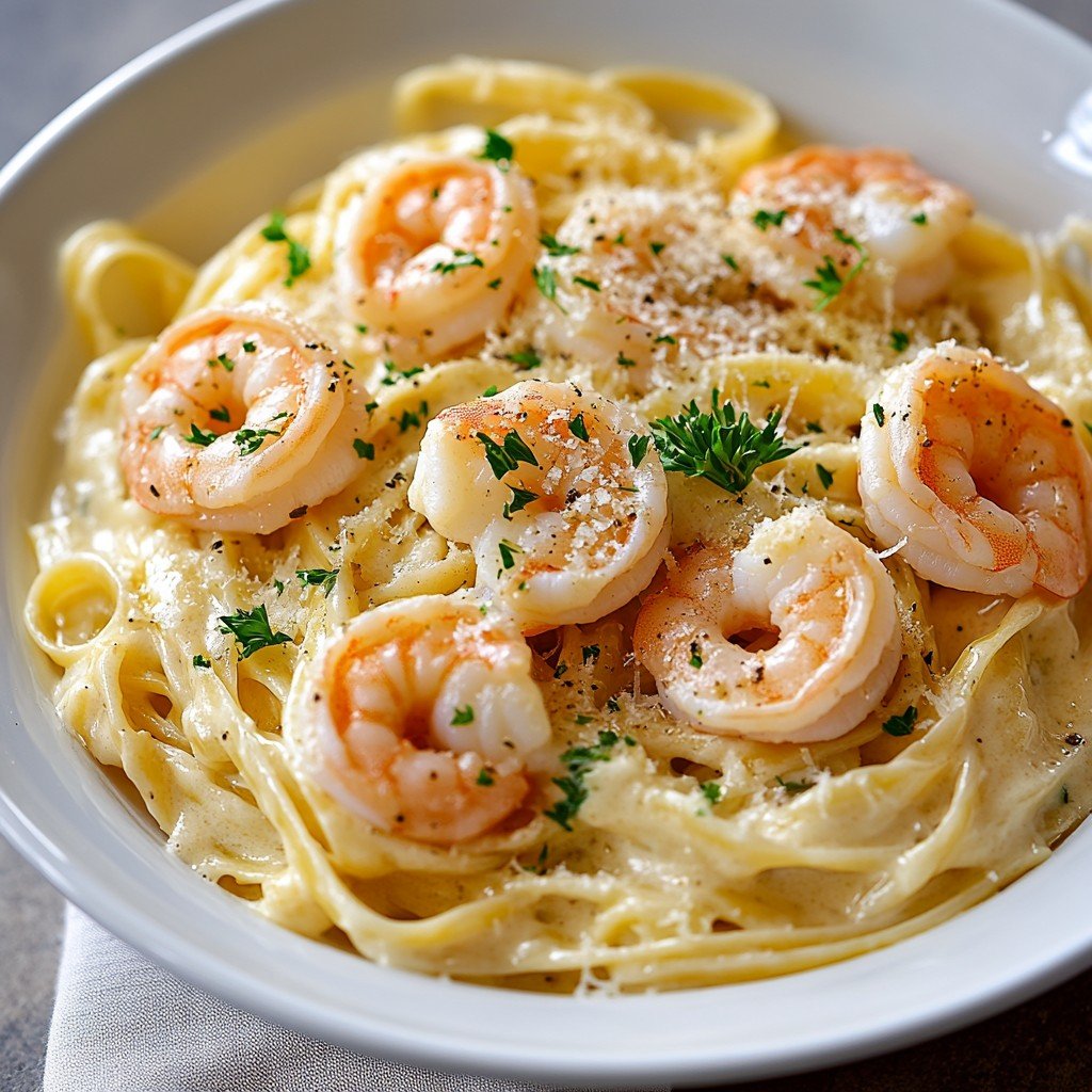 30-Minute Creamy Shrimp Alfredo Pasta