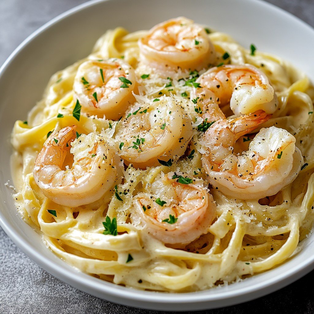30-Minute Creamy Shrimp Alfredo Pasta