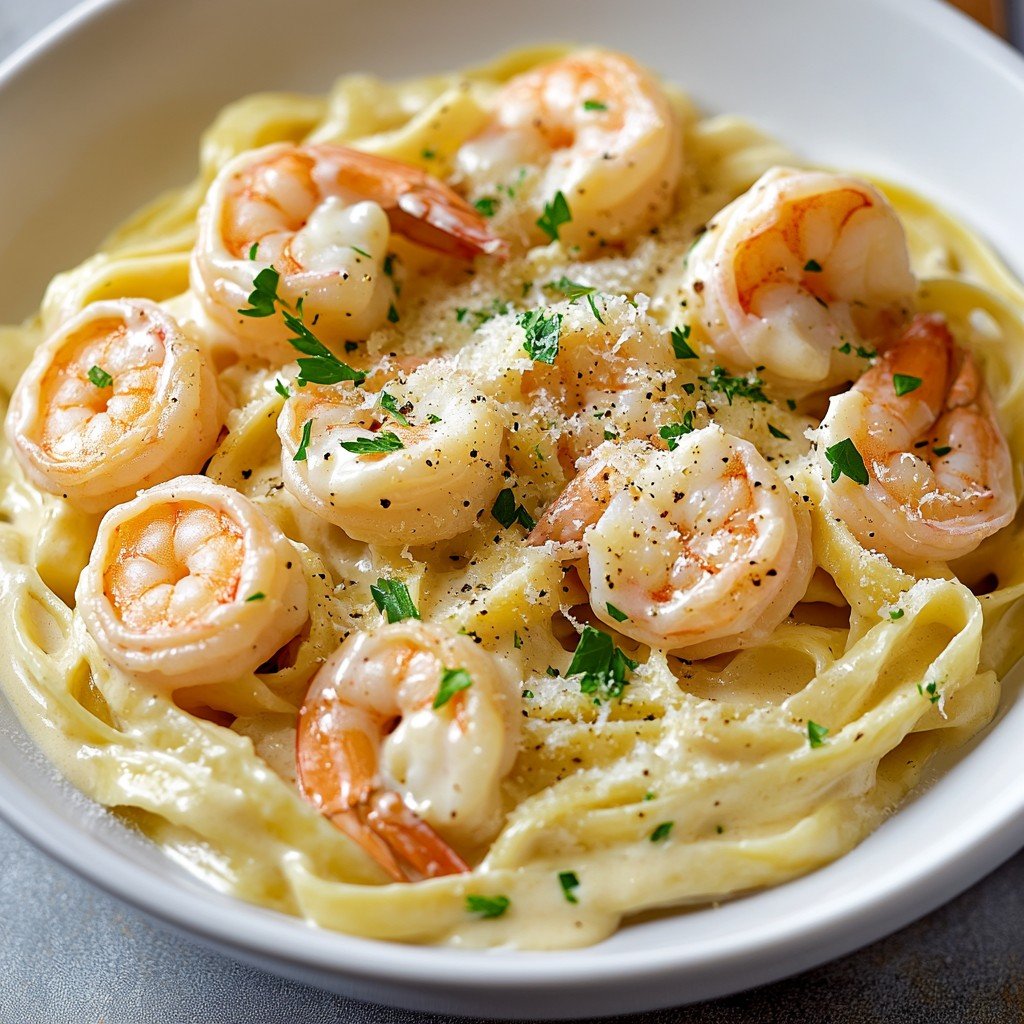 30-Minute Creamy Shrimp Alfredo Pasta