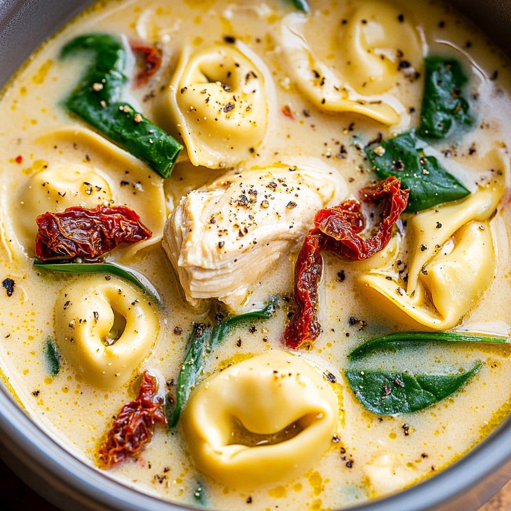 30-Minute Creamy Tuscan Chicken Tortellini Soup Comfort Dinner