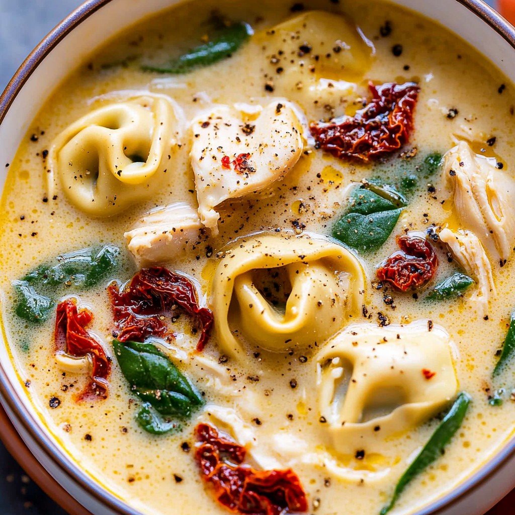30-Minute Creamy Tuscan Chicken Tortellini Soup Comfort Dinner