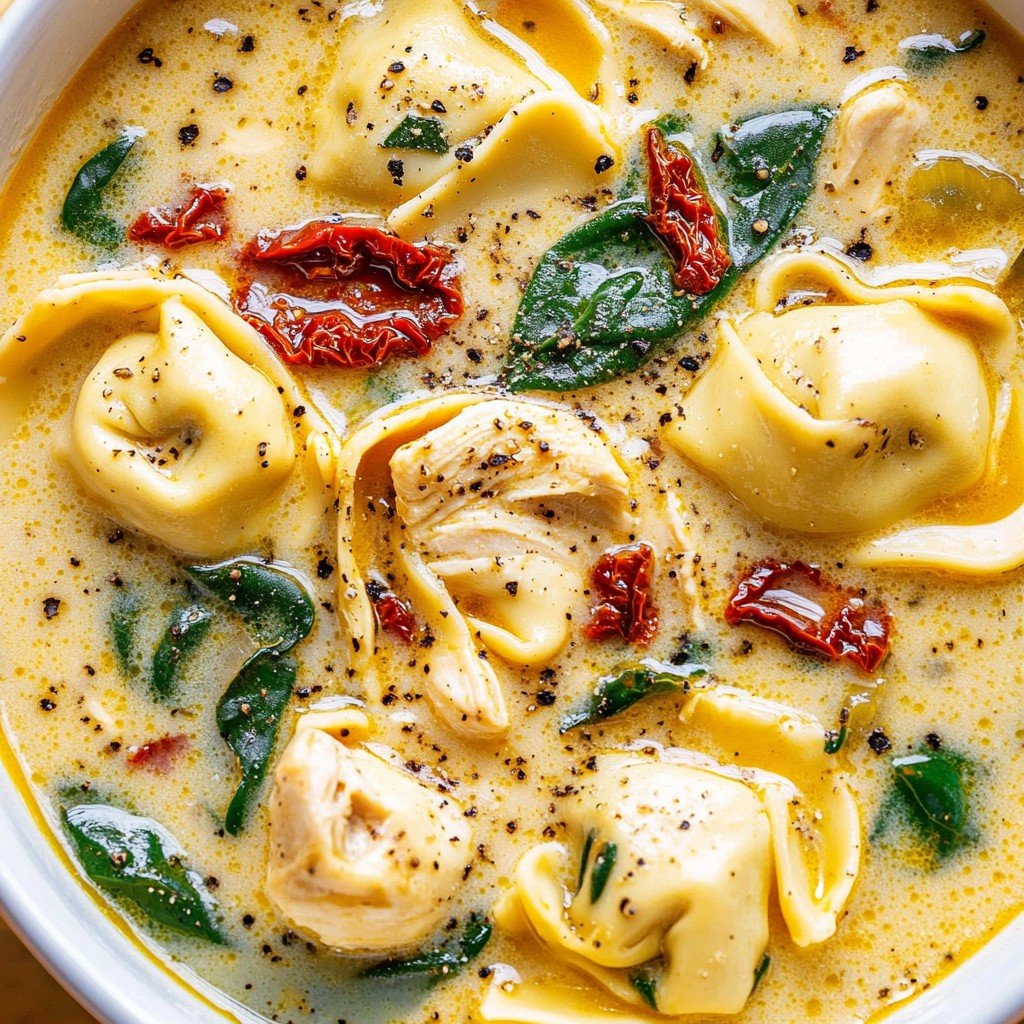 30-Minute Creamy Tuscan Chicken Tortellini Soup Comfort Dinner