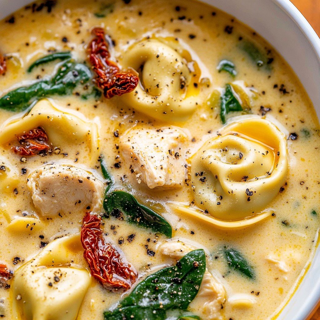 30-Minute Creamy Tuscan Chicken Tortellini Soup Comfort Dinner
