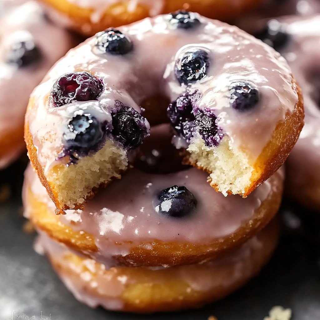 4-Ingredient Blueberry Cake Donuts