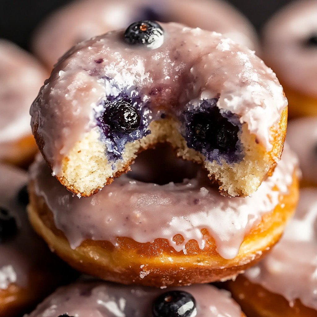 4-Ingredient Blueberry Cake Donuts