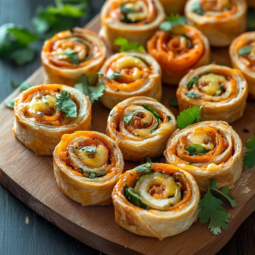 4-Ingredient Cheesy Taco Pinwheels Party Snack