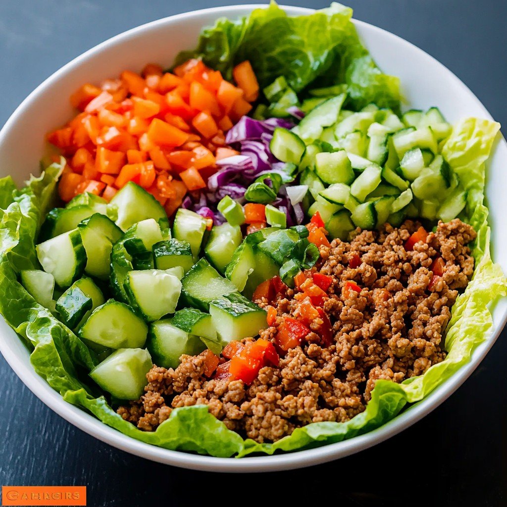 4-Ingredient Keto Ground Turkey Lettuce Wrap Bowls