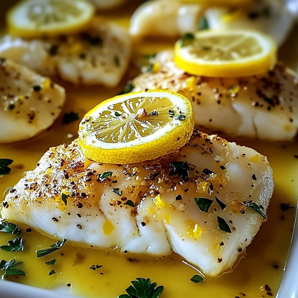 4-Ingredient Keto Lemon Garlic Baked Cod Dinner