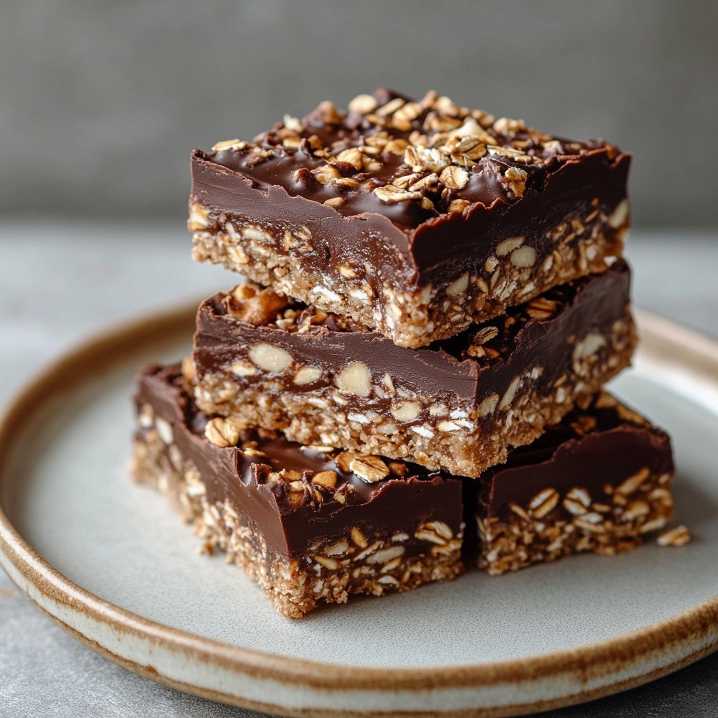 4-Ingredient No-Bake Chocolate Oat Bars