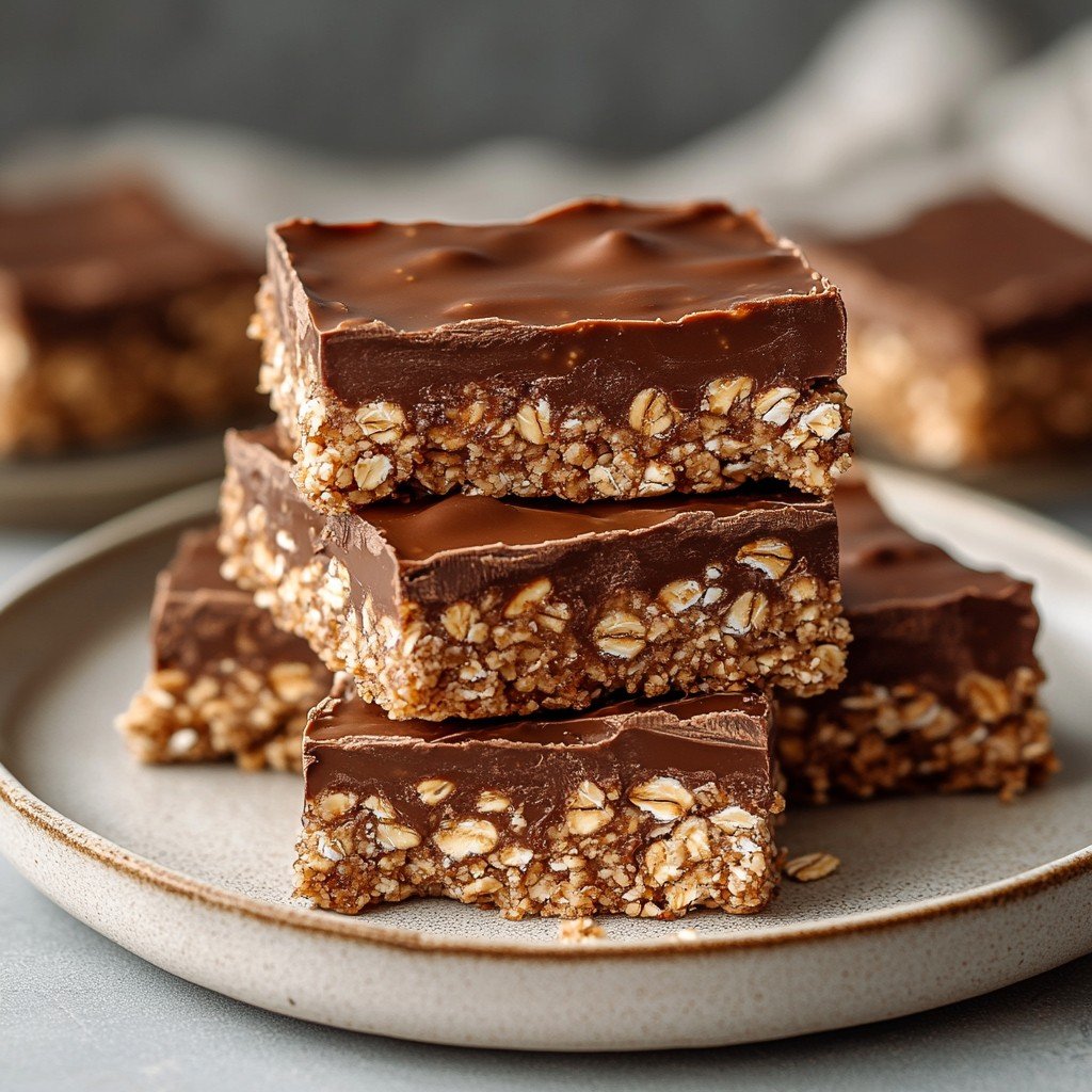 4-Ingredient No-Bake Chocolate Oat Bars
