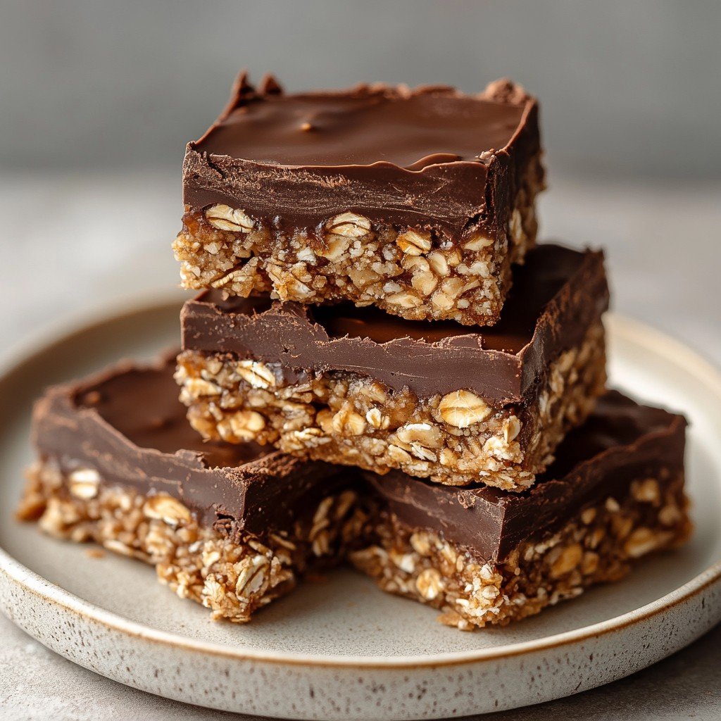4-Ingredient No-Bake Chocolate Oat Bars