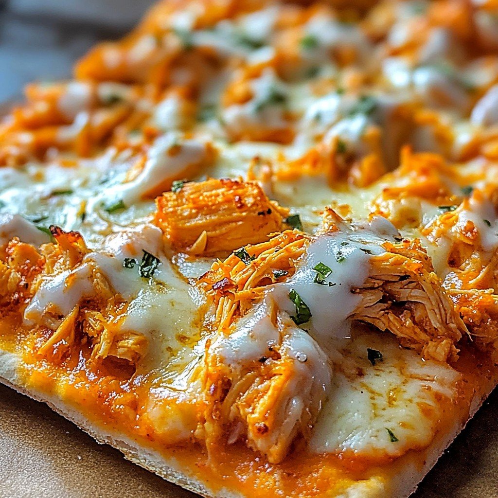 4-Ingredient Spicy Buffalo Chicken Flatbread