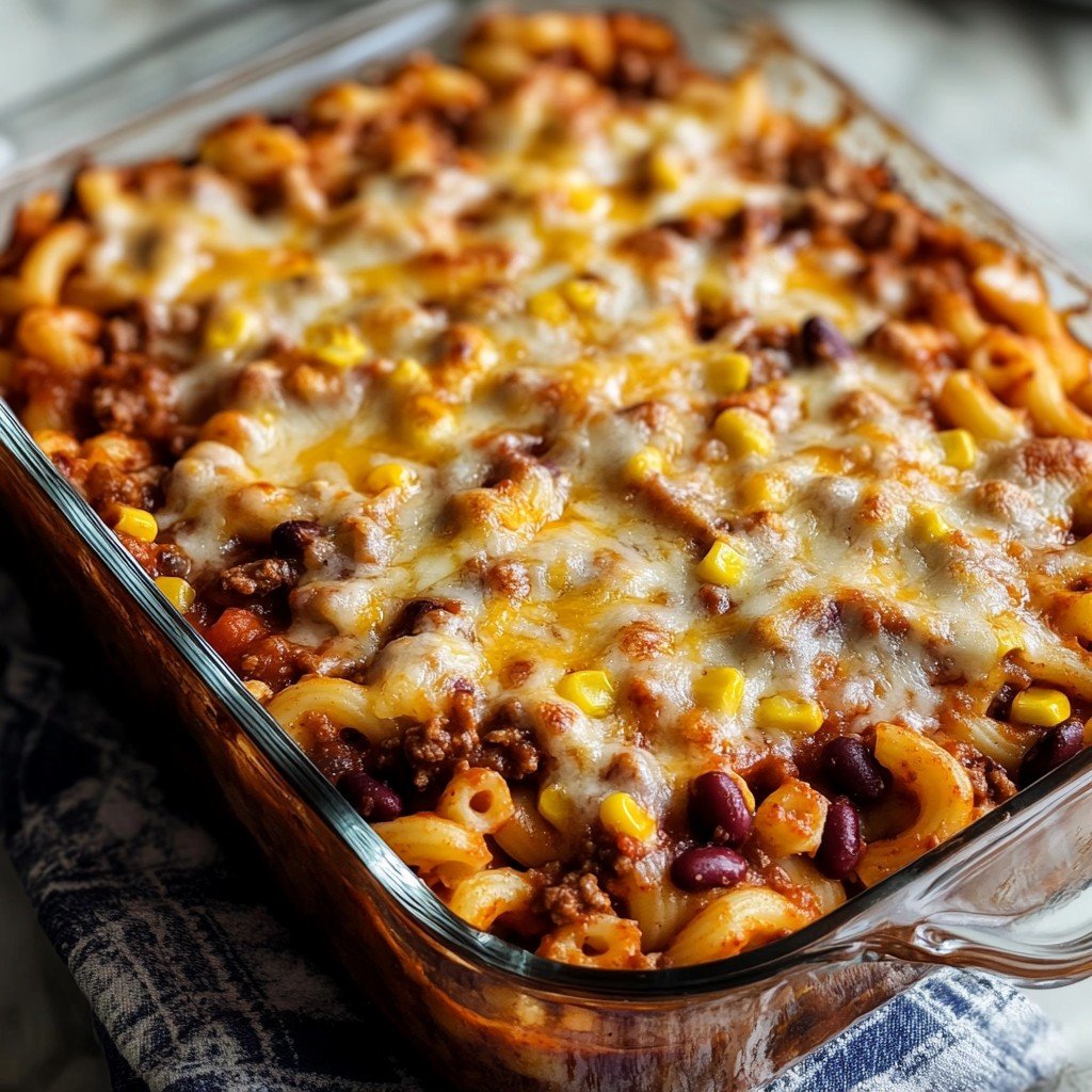 5-Ingredient Baked Chili Mac Casserole