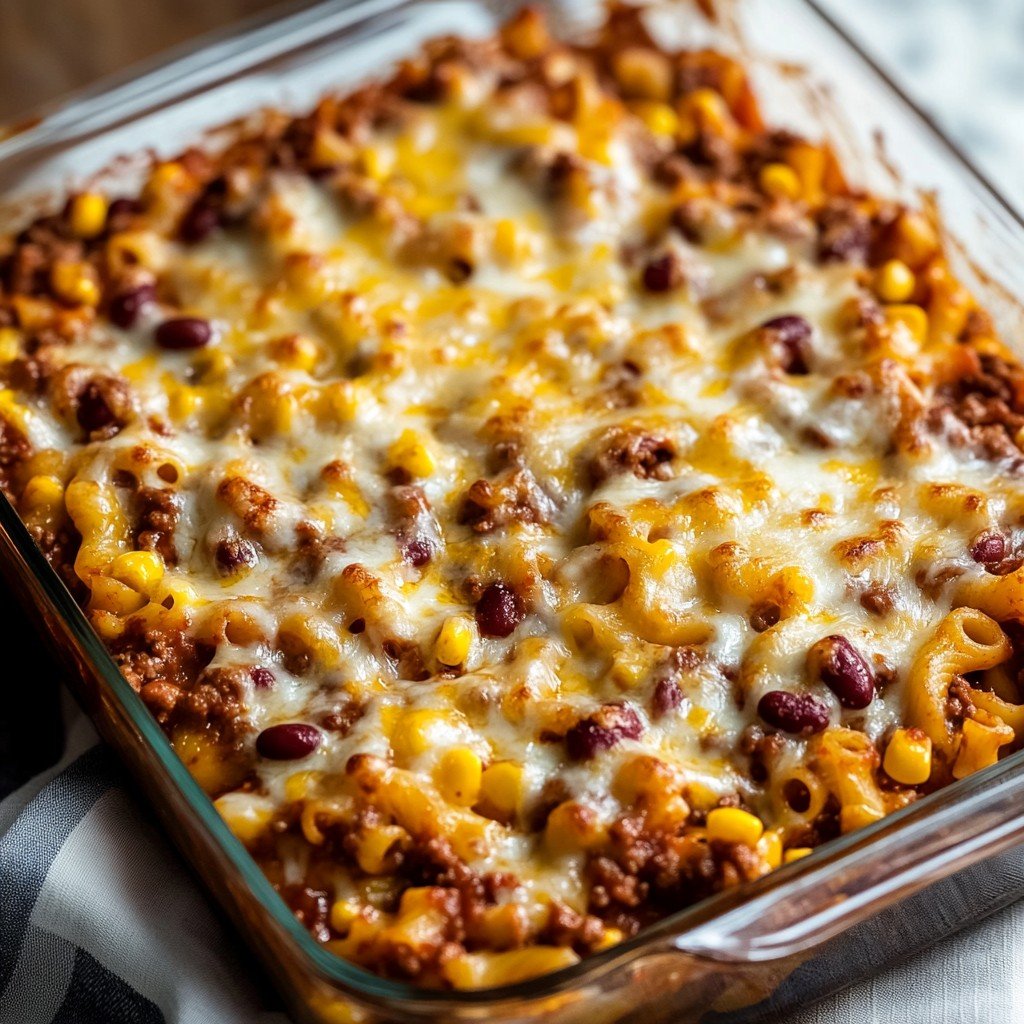 5-Ingredient Baked Chili Mac Casserole