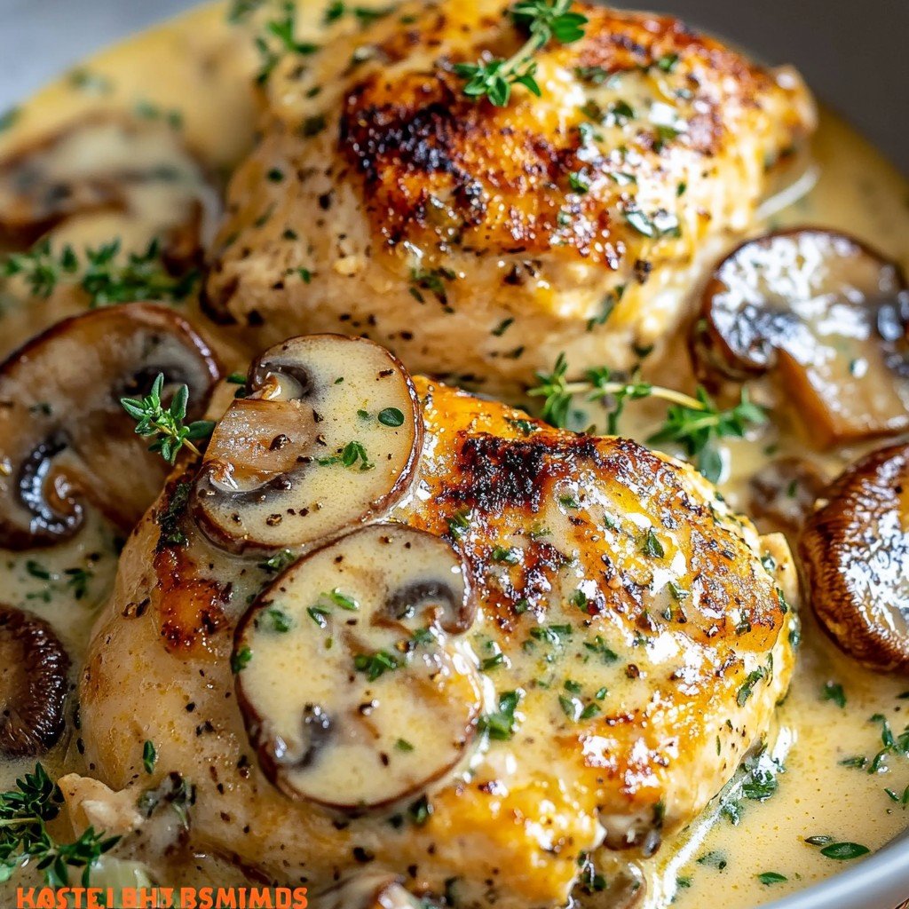 5-Ingredient Creamy Mushroom Asiago Chicken