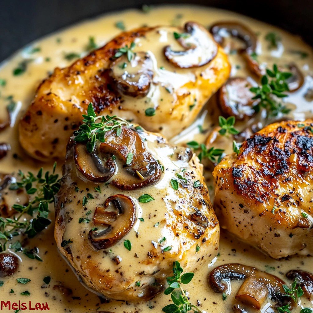 5-Ingredient Creamy Mushroom Asiago Chicken