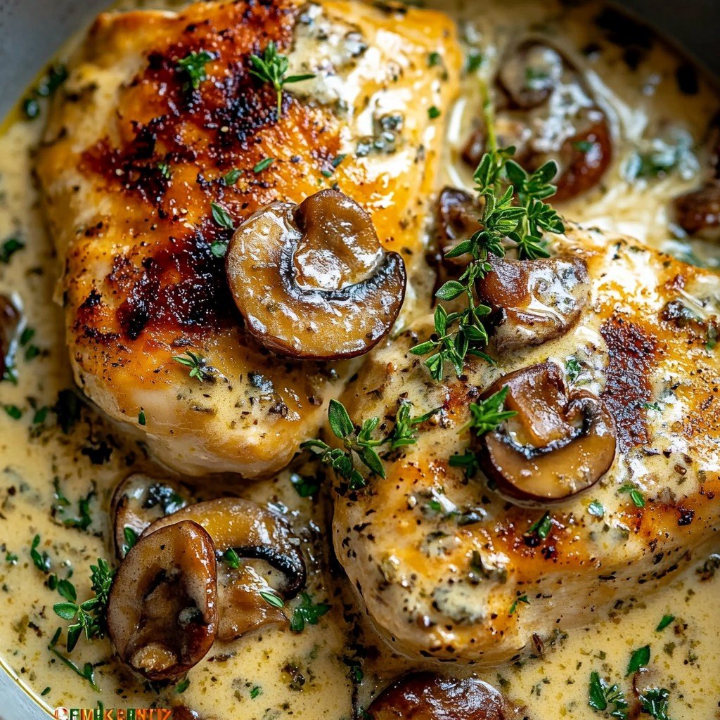 5-Ingredient Creamy Mushroom Asiago Chicken