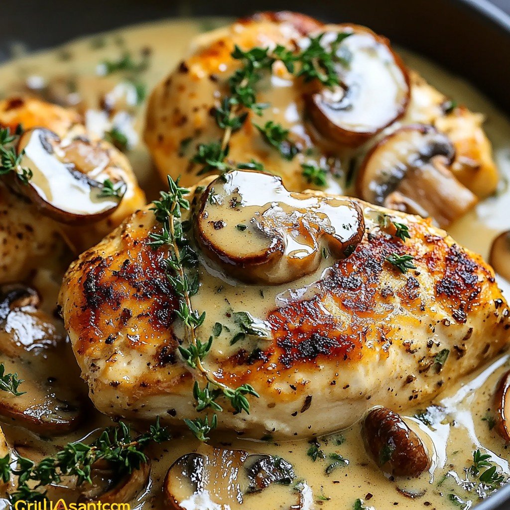 5-Ingredient Creamy Mushroom Asiago Chicken