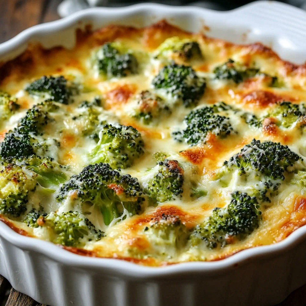 5-Ingredient Creamy Spinach Broccoli Cheese Casserole