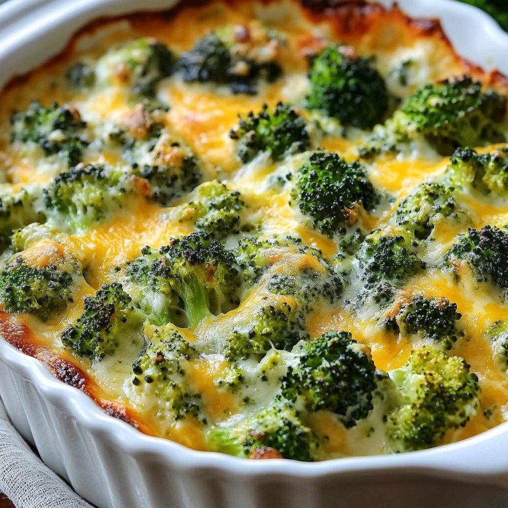 5-Ingredient Creamy Spinach Broccoli Cheese Casserole